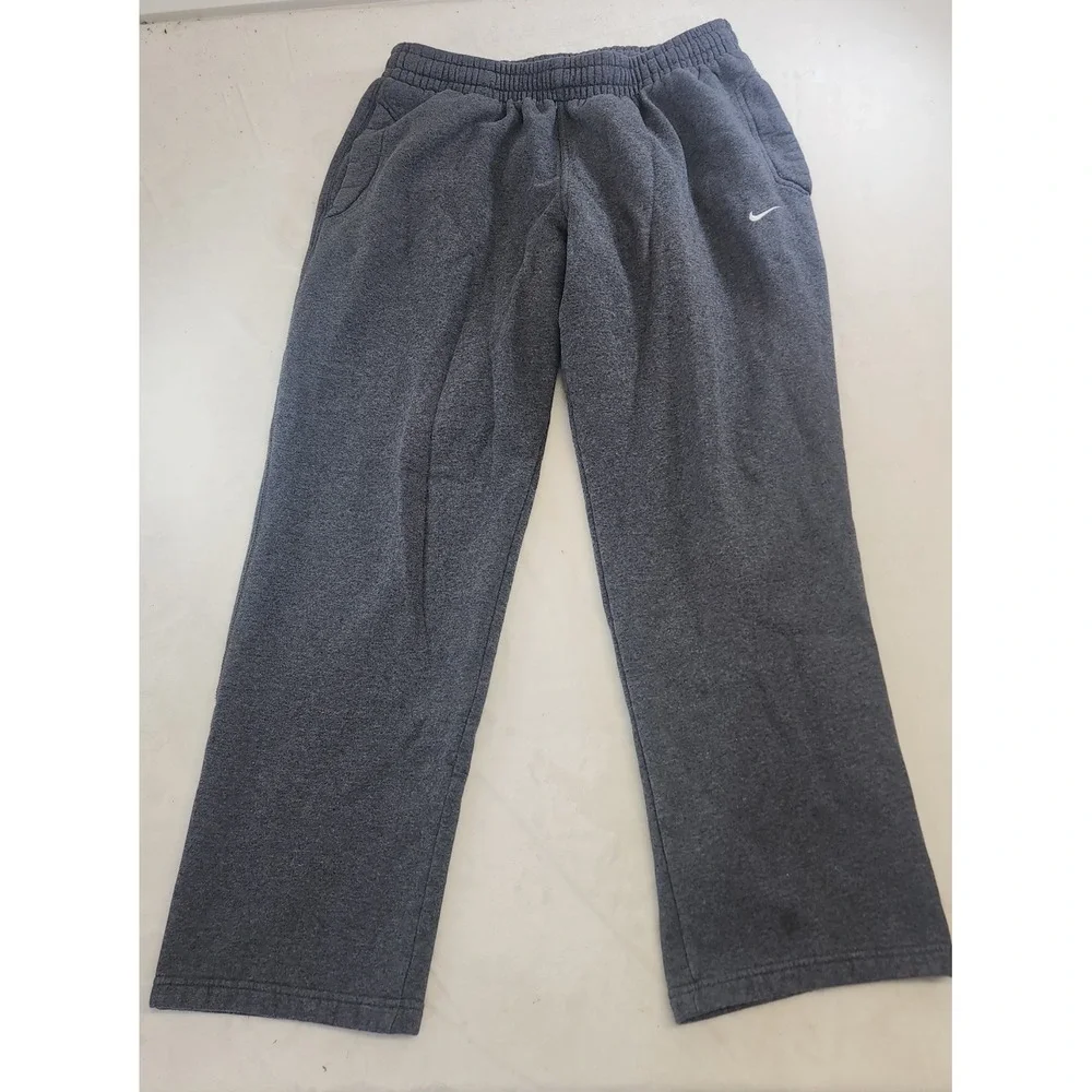 Nike Mens Fleece Sweatpants Large Charcoal Grey Straight Leg Joggers RN56323‎